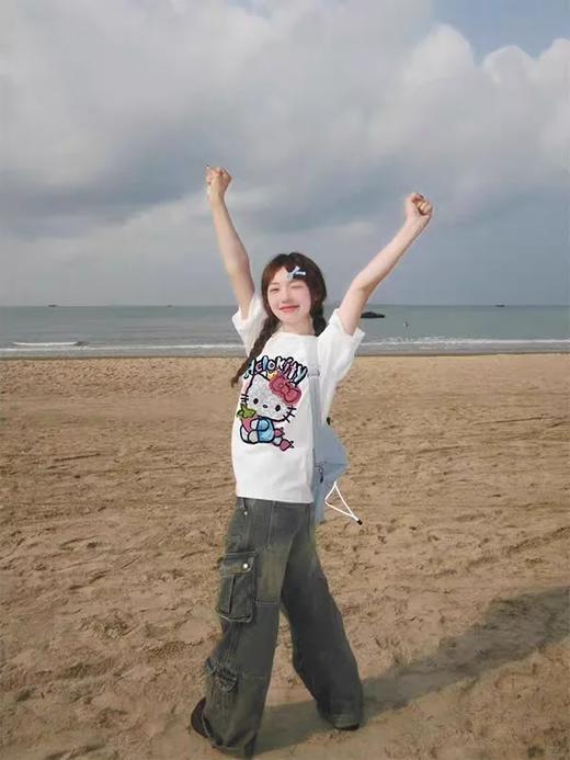 <曾小咸推荐>3.29 Kitty猫印花纯棉短袖 日常109！！前600单活动价49 ！！【预售款，预计3-15天发货】 商品图4