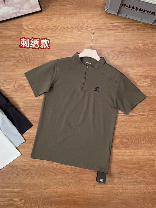 F032732夏季新款男子立领半拉链刺绣速干透气跑步运动休闲短袖T恤 商品图4