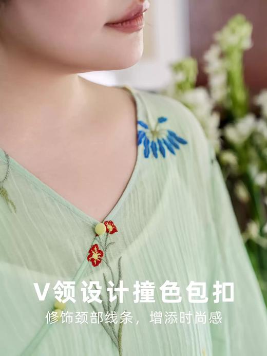 【群内福利】【连衣裙】像是把整个惬意的夏日穿在了身上，浅绿色料子自带呼吸感 商品图6