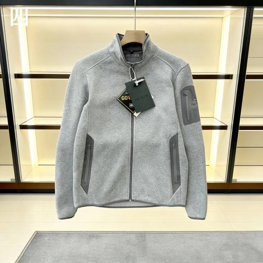 F0327119高性能针织立体硅胶带拉链袖袋立领抓绒夹克外套 商品图11