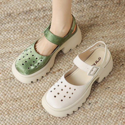 【预售5天】新中式鞋夏款超厚底8cm隐形内增高女鞋旗袍鞋玛丽珍高跟鞋TYMXY&546-721 商品图0