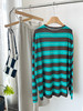 【条纹控】噢蜜ooomeooo三醋酸绿条纹宽松套头衫 商品缩略图14