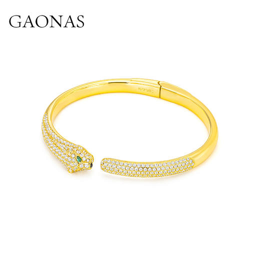 金色豹子细款时尚百搭贵气手镯11942SGO 商品图0