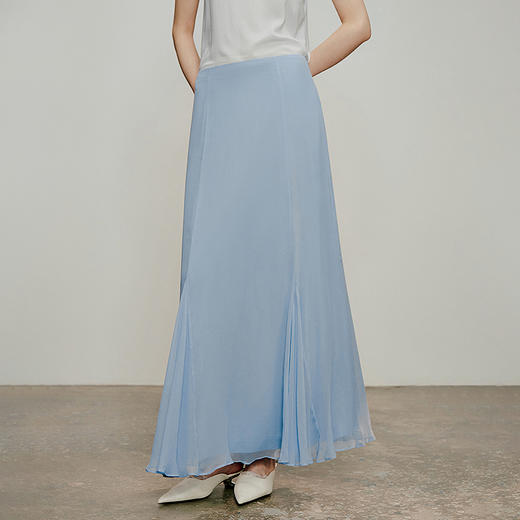 【林栖设计小店】风栖汐影|桑蚕丝多色不规则2026夏新款鱼尾半身裙1962060 商品图1