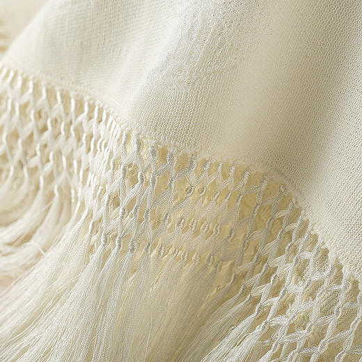 【林栖设计小店】手编流苏|米白提花百搭针织裙2026夏新款直筒毛织半身裙1962095 商品图2