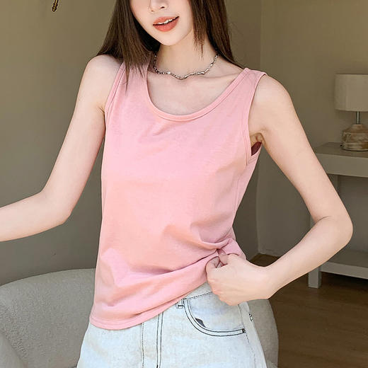 （59元买一送一 设满减拍2件立减）“云感棉”氧气背心   宽肩背心女春夏外穿宽松遮肉打底内搭圆领无袖上衣 商品图3