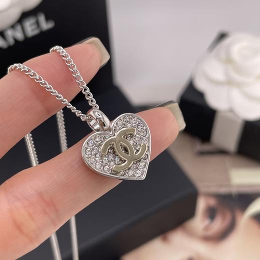 HD20 香奈儿 香满钻爱心金c项链 商品图7