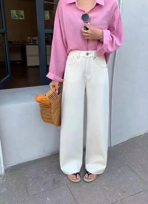 F0327117弹力窄版直筒牛仔裤女2026新款春季宽松阔腿裤 商品图8