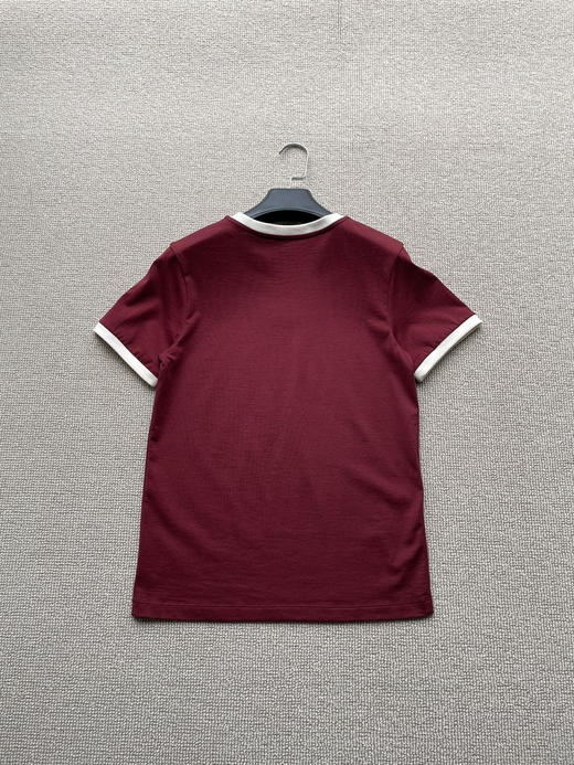 327-10 渠道圆正 miu大爆款 手工绣 红色撞色 基础款 减龄时髦 圆领短袖T恤 167/140我穿XL 商品图10