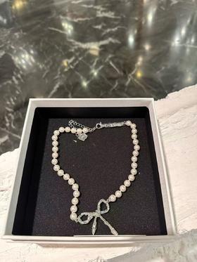 联名款珍珠蝴蝶结项链ba