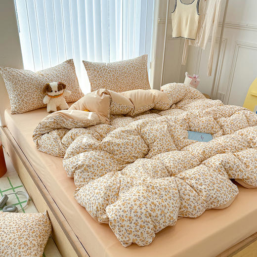 萌可兔 春夏款小布袋四件套 ins风 超柔古法水洗仿云感棉 A类母婴级 10款可选 商品图2