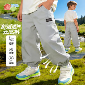 贝贝怡童装男童休闲长裤轻薄防蚊裤子2026夏新款透气中大童束脚裤ZB2FK010