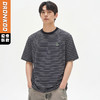 DRONKOO 2026 圆领左胸贴小恐龙条纹短袖T恤 商品缩略图0