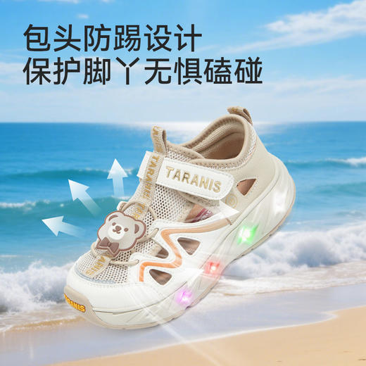 泰兰尼斯儿童凉鞋溯溪鞋2026夏新款男女童运动包头闪灯户外涉水鞋T07X6B8784 商品图2