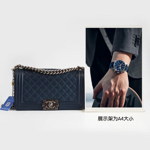 【9新】CHANEL香奈儿LEBOYA67086Y833384B800中号蓝色银扣荔枝牛皮LEBOY链条包单肩包女士180326TJ19 商品图10