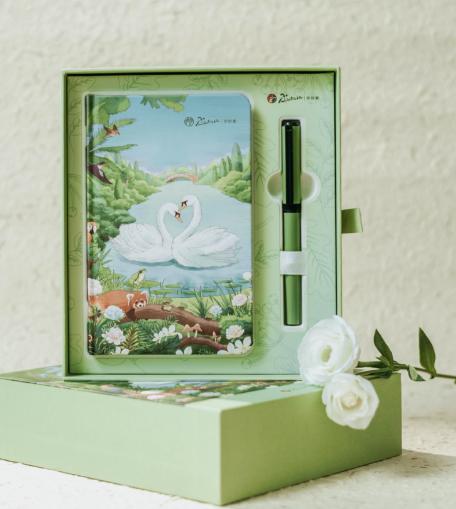 主题产品 毕加索钢笔5527森野系列笔记本礼盒男女士学生商务精致节日里送礼 森野绿套装(钢笔+记事本) F尖0.5mm 商品图0