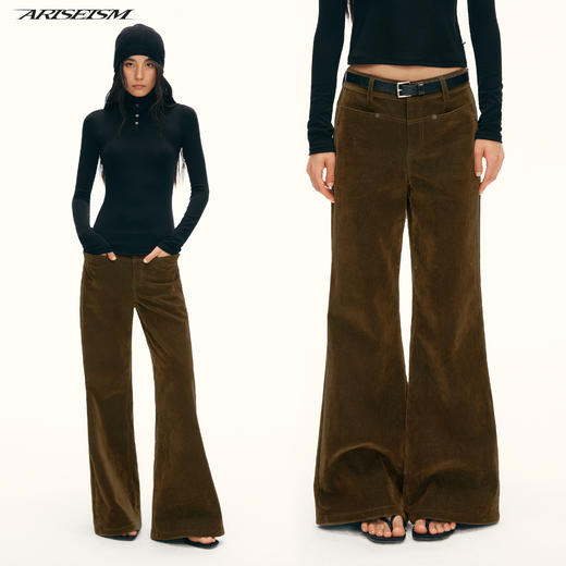 Ariseism黑标 绵羊毛休闲裤女冬季新款阔腿长裤子 商品图0