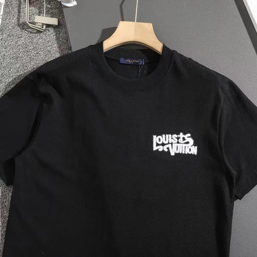 F032710早春新款纯棉双纱水洗情侣款绣花字母标识短袖T恤 商品图6