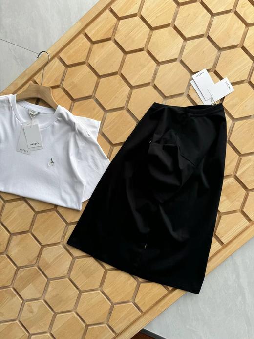 F032706夏季新款男士休闲小LOGO纯棉基础白色短袖T恤衫 商品图7