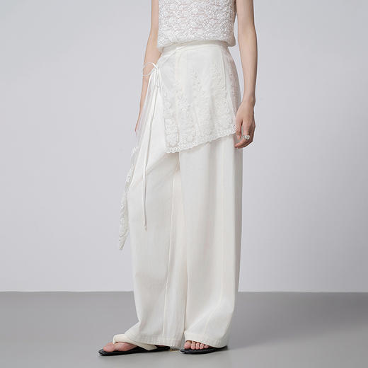 【林栖设计小店】手工系带|白色蕾丝花边优雅设计感2026夏新款围腰屁帘2962205 商品图1