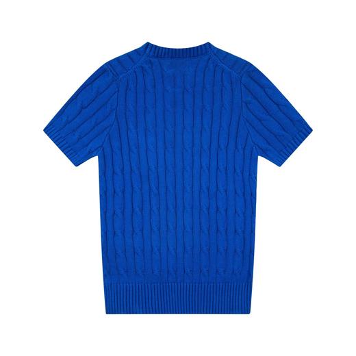 F032741小爱心刺绣麻花女款口袋刺绣圆领百搭针织短袖 商品图2