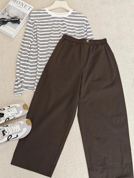 【四色可选】耐尔 松紧腰休闲阔腿女裤 商品图10