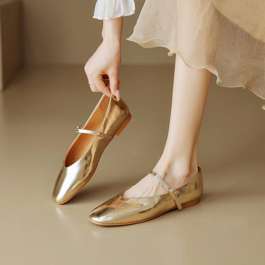 （老板自留）火桐hooton 平底1cm小羊皮玛丽珍单鞋 商品图0