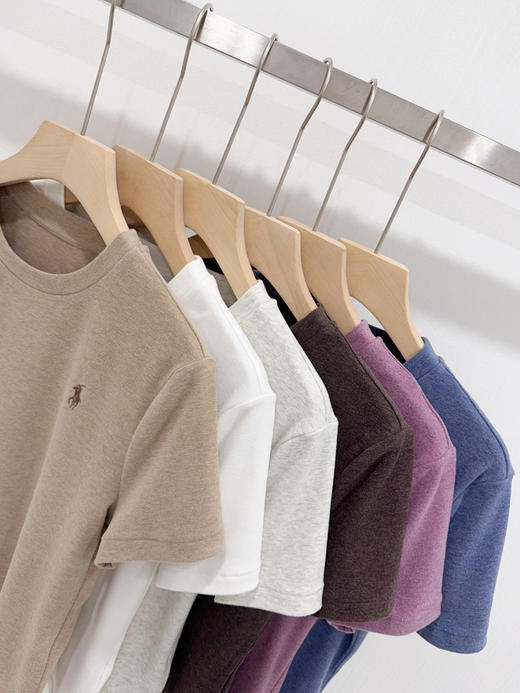 328-1 一周发‼️渠道货 细腻磨绒超弹力 小马圆领短袖T恤 别家298😂 自留L 超级好穿 商品图4