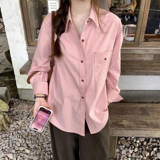 【3-5天发货】COICI冰岛欧尼玫瑰粉衬衫 商品图0