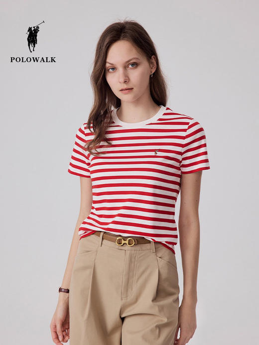 自留！面料控必入！polo* 纯元，经典 小马标 刺绣，合身显瘦正肩款 凉感棉  纯棉 条纹 短袖～ 商品图3