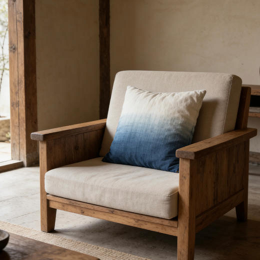 【林栖好物】LX1126003手工渐变蓝染抱枕（预售7天发货） 商品图3