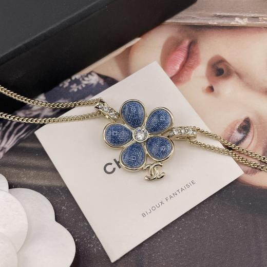 HD13 香奈儿 仿牛仔花花吊c短项链 商品图8