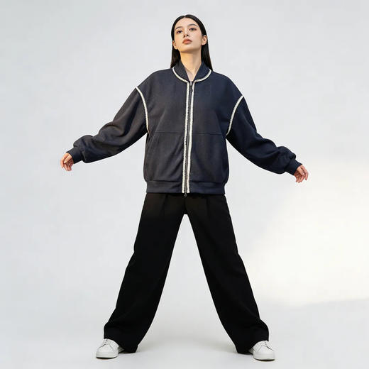 Schenvega情侣小香风大牌平替棒球服｜小香格纹路细腻又高级，低调中透着贵气感 商品图4