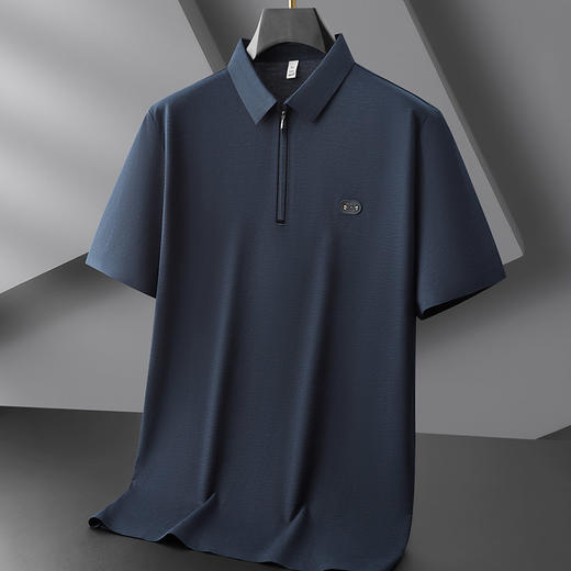 【DDP】【莱赛尔棉】大依优型大码男装夏季半拉链短袖POLO衫商务休闲T恤 商品图1