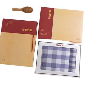 無印良品 A类纯棉柔软亲肤毛巾一毛一浴装蓝格 MJ-zu0659