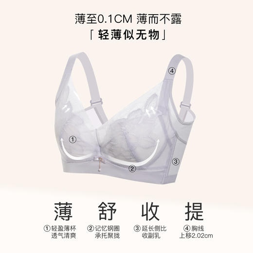 【7.5折限时特惠】【C杯单件】【秀黛】漫花浅语记忆圈薄杯文胸网面薄至01CM防凸点全包无骨软侧收透气文胸W5110022C【门店同款】 商品图1