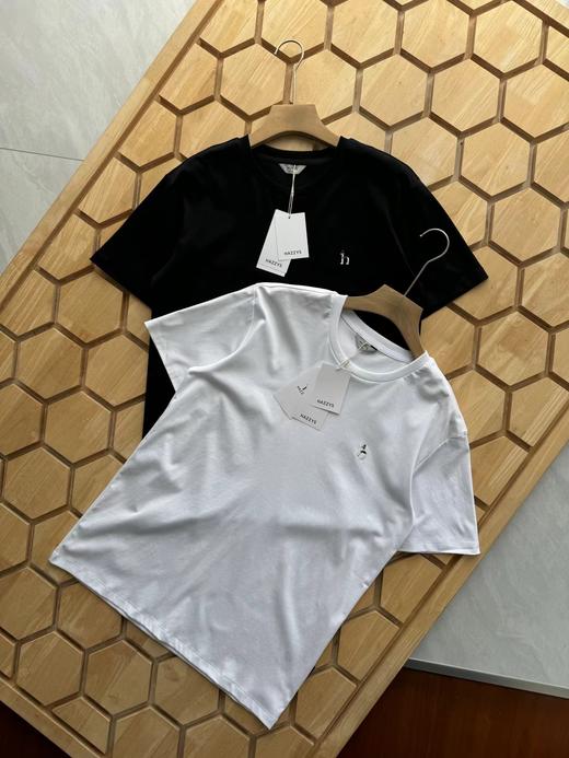 F032706夏季新款男士休闲小LOGO纯棉基础白色短袖T恤衫 商品图0