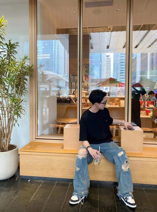 F032737夏季新款双纱精梳棉口袋三角钢标标识圆领短袖T恤 商品图12