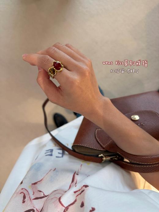 Wen*s  KISS系列 复古红玛瑙/虎眼石戒指 商品图9