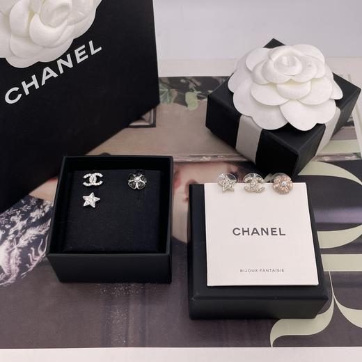 HD14 香奈儿 山茶花三件套耳钉粉/黑 商品图1