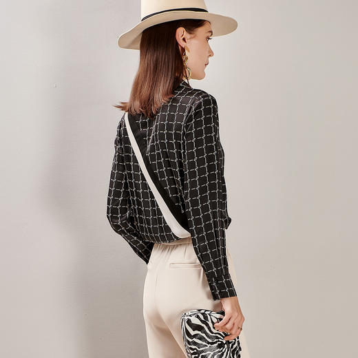 【撞色拼接】芳外新款夏季顺滑亲肤舒适薄款女式衬衫0539 商品图4