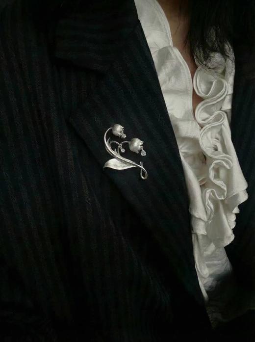 铃兰花开 幸福归来 925银胸针  银镀金饰品 非质量问题 不退不换 商品图2