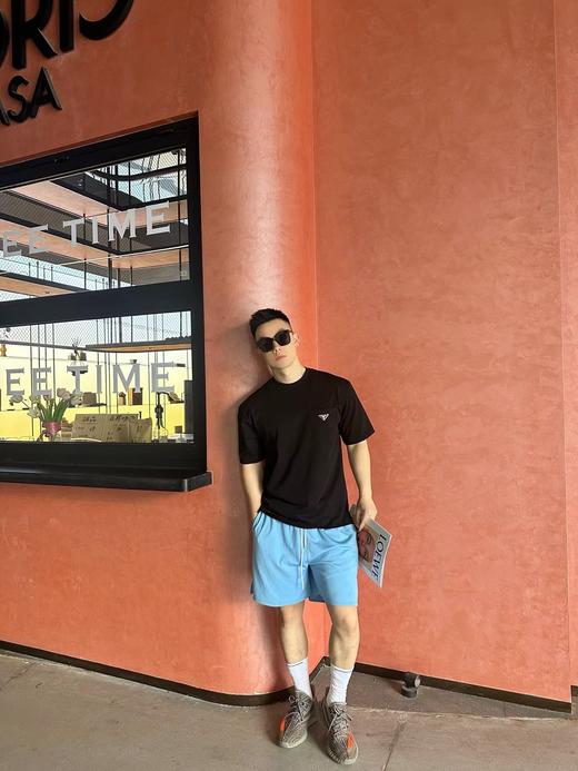 F032737夏季新款双纱精梳棉口袋三角钢标标识圆领短袖T恤 商品图6