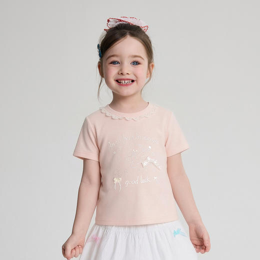 笛莎Deesha 2026年夏季新款小童女童圆领TT恤 商品图0