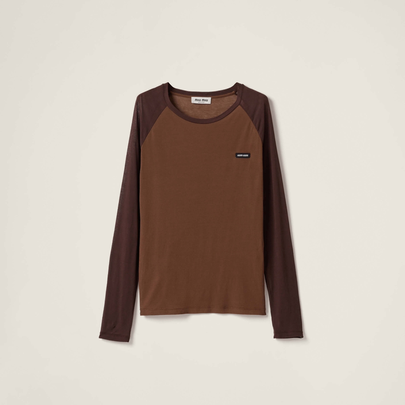 MIU-S 棕色透视长袖
