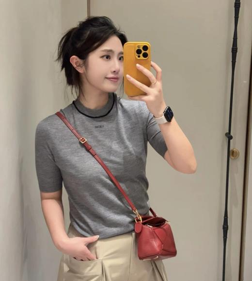 重磅渠道   lew精纺羊毛中袖衫 撞色滚边   意大利进口piacenza羊毛  薄款羊毛徽标绣花圆领衫 商品图0