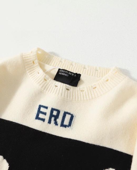 F032719时尚偏短款宽松修身高街手工破坏羊绒情侣款毛衣 商品图2