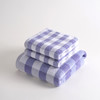 無印良品 A类纯棉柔软亲肤毛巾二毛一浴装蓝小格 MJ-zu0660 商品缩略图1