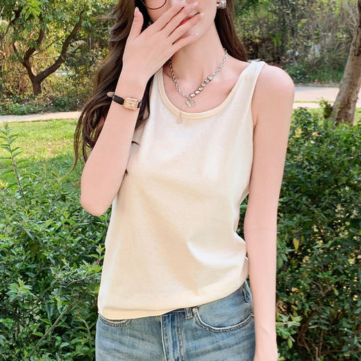 （59元买一送一 设满减拍2件立减）“云感棉”氧气背心   宽肩背心女春夏外穿宽松遮肉打底内搭圆领无袖上衣 商品图5