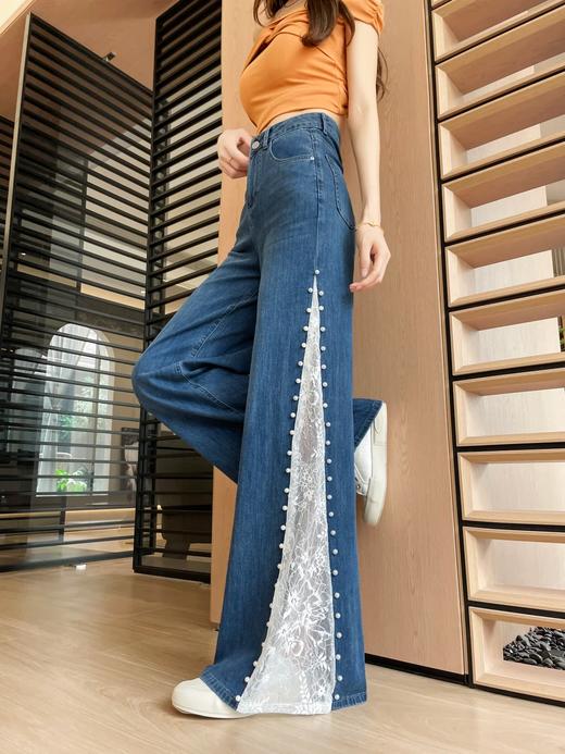 <曾小咸推荐>钉珠拼接蕾丝天丝牛仔裤 日常189 活动159 ！！【预售款，预计3-15天发货】 商品图6